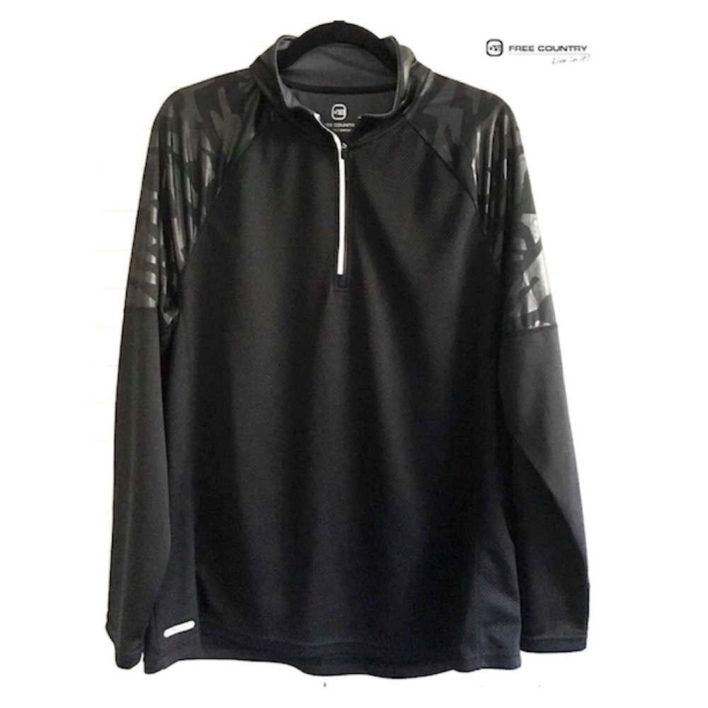 NWT FREE COUNTRY Men L  Running Training Ski Snowbaoad 1/2 Zip Long Sleeve TOP
